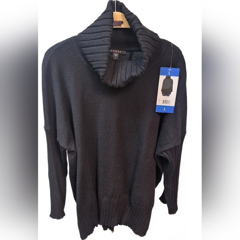 NWT Cozy Comfy Women's Black Cowl Neck Sweater Devotion